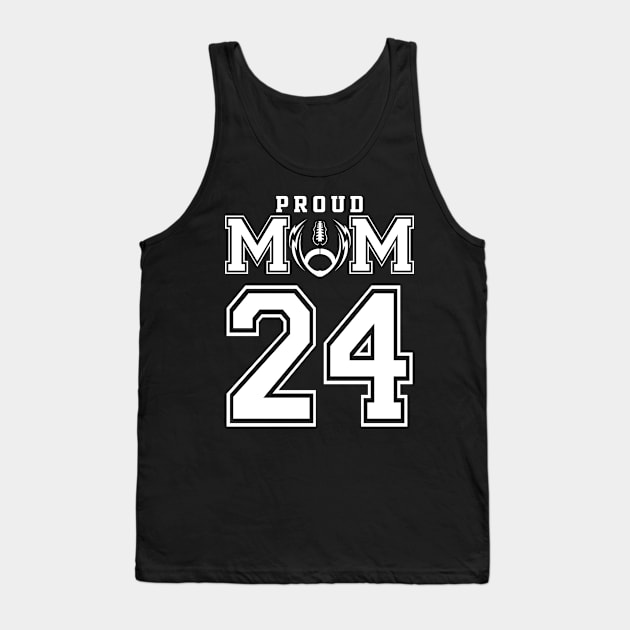 Custom Proud Football Mom Number 24 Personalized For Women Tank Top by Just Another Shirt